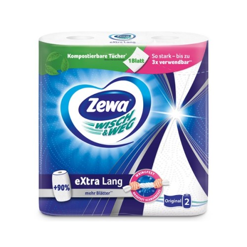 Паперові рушники Zewa Wisch & Weg Extra Lang 2 шари 2 рулони (7322540833300/7322540973174)
