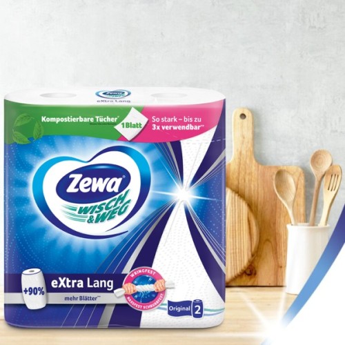 Паперові рушники Zewa Wisch & Weg Extra Lang 2 шари 2 рулони (7322540833300/7322540973174)
