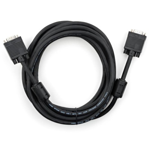 Кабель мультимедійний VGA M to VGA M 5.0m Vinga (VCPDCVGAMM5MBK)