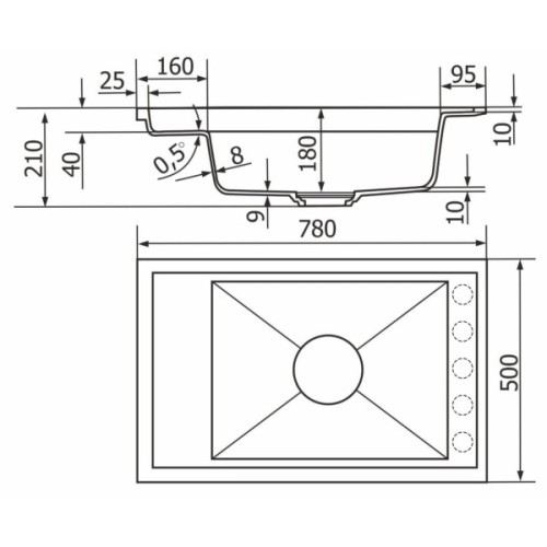 Мийка кухонна GRANADO Estella black shine (gr3301)