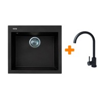 Мийка кухонна Adamant Univer чорний + змішувач (4824296912103)