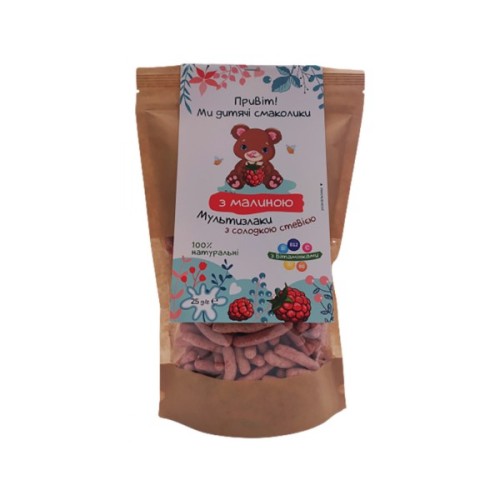 Дитячі снеки Дитячі Смаколики Палички неглазуровані мультизлаки з чіа, малиною та солодкою стевією 25 г (1181038)