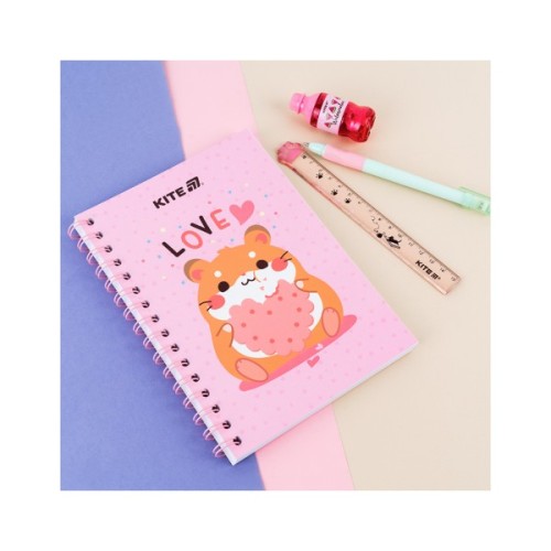 Блокнот Kite на спіралі A5 Cute 3, 80 аркушів, клітинка (K25-1911-3)