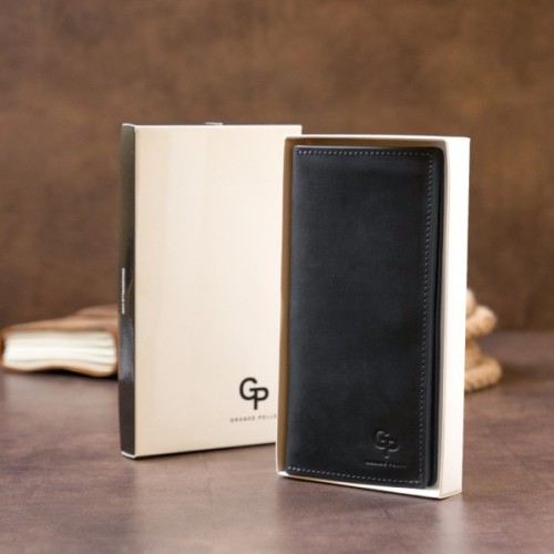 Гаманець Grande Pelle На магнітній кнопці Чорний (11313)