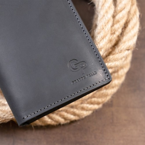 Гаманець Grande Pelle На магнітній кнопці Чорний (11313)