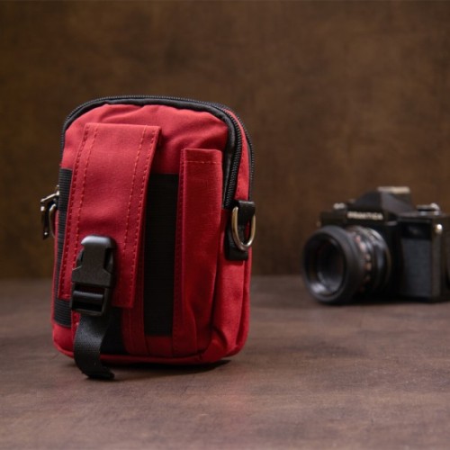 Сумка Vintage На пояс нейлон Червона (20647)