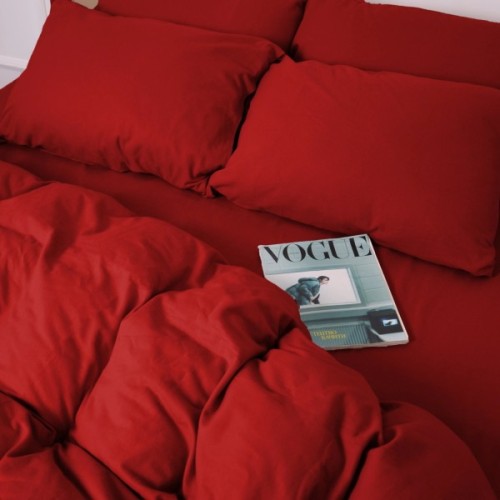 Постільна білизна MirSon 009 Red Фланель 2x143x210 Сімейний (2200009651663)