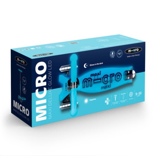 Самокат Micro серії Maxi Deluxe Glow LED" Синій кришталь" (MMD366)