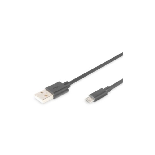Дата кабель USB 2.0 AM to Micro 5P 0.9m black Digitus (AK-300110-010-S)
