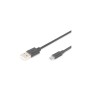Дата кабель USB 2.0 AM to Micro 5P 0.9m black Digitus (AK-300110-010-S)