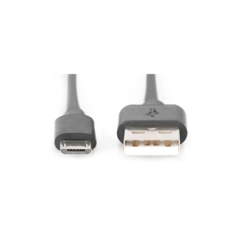 Дата кабель USB 2.0 AM to Micro 5P 0.9m black Digitus (AK-300110-010-S)