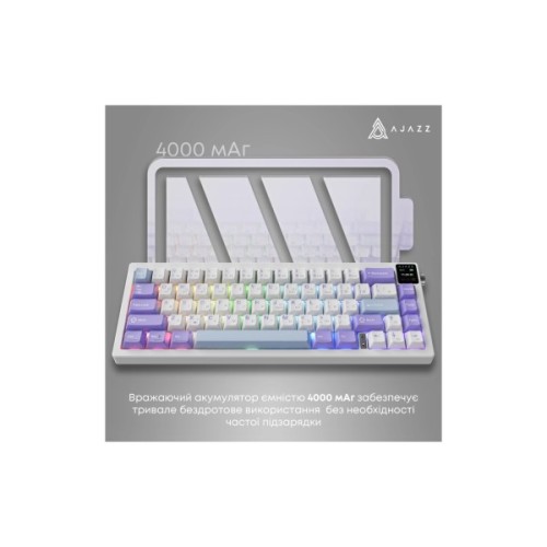 Клавіатура Ajazz AK650 Flying Fish Switch Purple RGB USB/Wireless/Bluetooth UA Purple (AK650-FF-PWB)