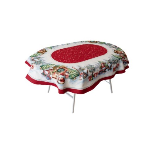 Скатертина Прованс гобеленова Різдвяне багаття овал 135х180 см (037412)