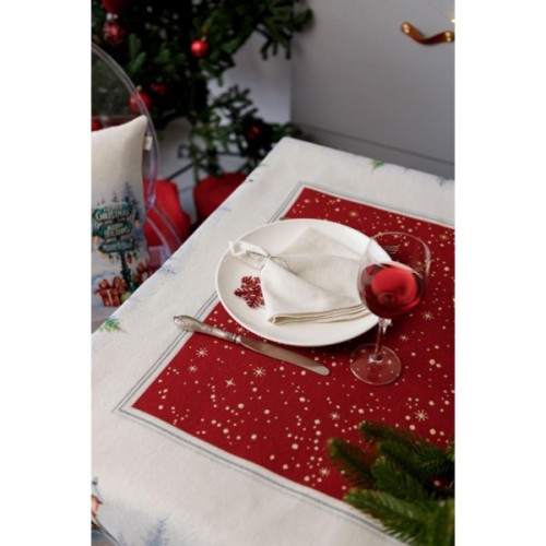 Скатертина Прованс гобеленова Різдвяне багаття овал 135х180 см (037412)