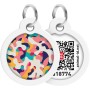 Адресник для тварин WAUDOG Smart ID з QR паспортом "Камо різнокольоровий", круг 30 мм (230-0206)