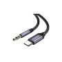 Кабель мультимедійний USB-C to 3.5mm M 1.0m gray Essager (EZJE02-0G)