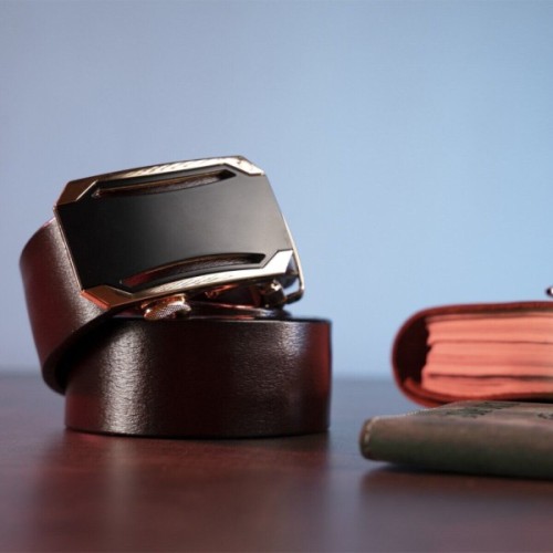 Ремінь Vintage З автоматичною пряжкою Коричневий (20209)