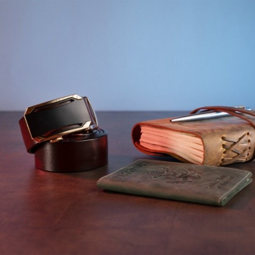 Ремінь Vintage З автоматичною пряжкою Коричневий (20209)