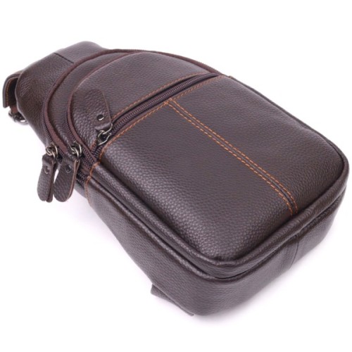 Сумка Vintage Чоловіча через плече з натуральної шкіри Коричнева (21308)