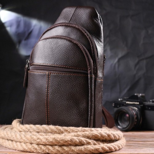 Сумка Vintage Чоловіча через плече з натуральної шкіри Коричнева (21308)