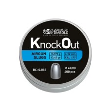 Пульки JSB Diabolo KnockOut Slugs 4,52 мм, 0,87 г, 400 шт/уп (546126-400)