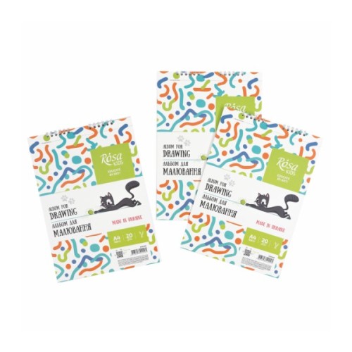 Альбом для малювання Rosa Kids на спіралі Cats А4 20 аркушів (4823098542995)