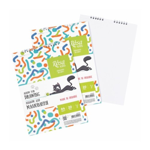 Альбом для малювання Rosa Kids на спіралі Cats А4 20 аркушів (4823098542995)