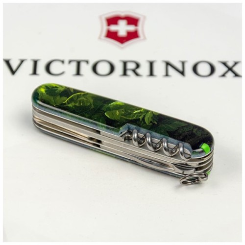 Ніж Victorinox Huntsman Zodiac 91 мм Зелений дерев'яний дракон (1.3713.3_Z3240p)