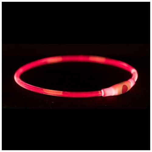 Нашийник для тварин Trixie Flash Light Ring USB мигаючий силіконовий червоний S–M 40 см/8 мм (4053032433908)