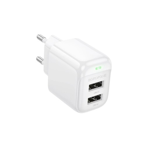 Зарядний пристрій BOROFONE BAS41A 2xUSB white (6941991113741)