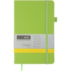 Книга записна Buromax Etalon 125x195 мм 96 аркушів в клітинку обкладинка зі штучної шкіри Салатова (BM.291160-15)