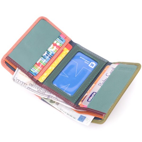 Гаманець ST Leather З натуральної шкіри Різнобарвний (22494)