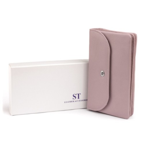 Гаманець ST Leather Зі шкіри Ліловий (19322)