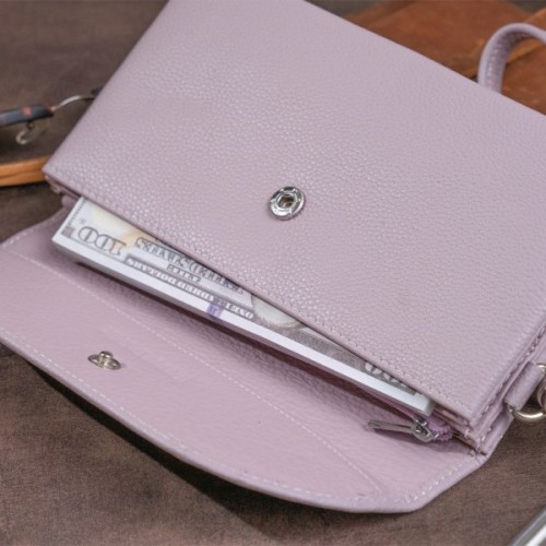 Гаманець ST Leather Зі шкіри Ліловий (19322)