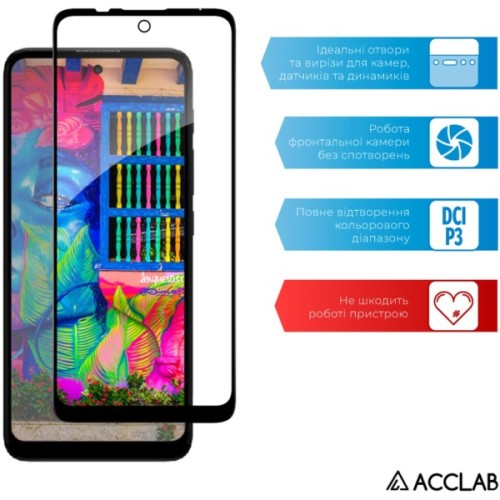 Скло захисне ACCLAB Full Glue MOTO E30/E40 Black (1283126545788)