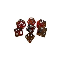 Набір кубиків для настільних ігор Games 7 Days Double Glitter 7 Dice Set - Black-Red (g7dglitdc13)
