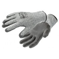Захисні рукавиці Hoegert FUHSE HT5K763-11 протипорізні з поліуретановим покриттям світло-сірі, 11 (HT5K763-11)