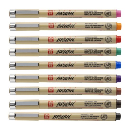 Лайнер Sakura пензель PIGMA Brush, Чорний (084511352087)