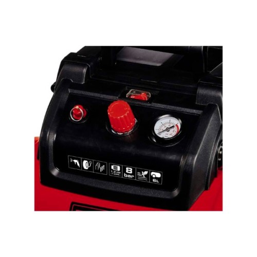 Компресор Einhell безмасляний TC-AC 190/6/8 OF, 1200Вт, 6л, 190л/хв, 8бар, 8.9кг (4020655)