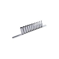 Набір торцевих головок Toptul довгих на планці 1/4" 12шт. 4-13мм (GAAQ0802U)