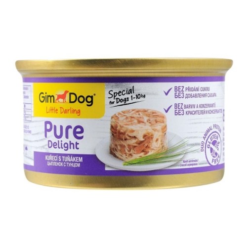 Консерви для собак GimDog Pure Delight для мініатюрних порід з куркою та тунцем 85 г (4002064513164)