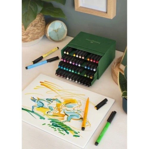 Лайнер Faber-Castell набір капілярних ручок пензликів Pitt Artist Pen Brush India ink, 48 кольорів (33030)