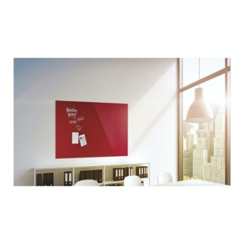 Офісна дошка Magnetoplan скляна магнітно-маркерна 1200x900 червона Glassboard-Red (13404006)
