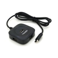 Концентратор VEGGIEG USB-C 4xUSB 2.0 0.2m black (YT-TC-V-C240)