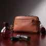 Сумка Vintage Містка Жіноча з кишенями з натуральної шкіри Коричнева (22601)