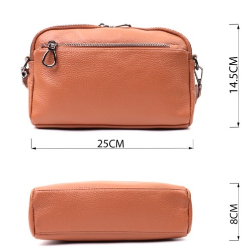 Сумка Vintage Містка Жіноча з кишенями з натуральної шкіри Коричнева (22601)