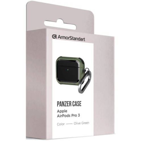 Чохол для навушників Armorstandart Panzer для Apple Airpods Pro 3 Olive Green (ARM88289)