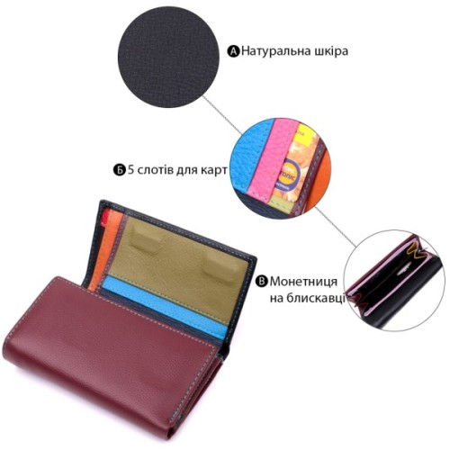 Гаманець ST Leather Шкіряний Різнокольоровий (19444)