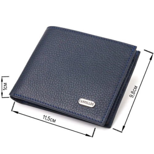 Гаманець Canpellini З натуральної шкіри флотар Синій (21581)