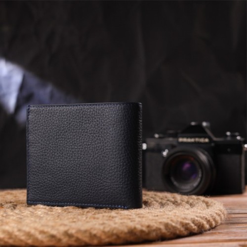 Гаманець Canpellini З натуральної шкіри флотар Синій (21581)